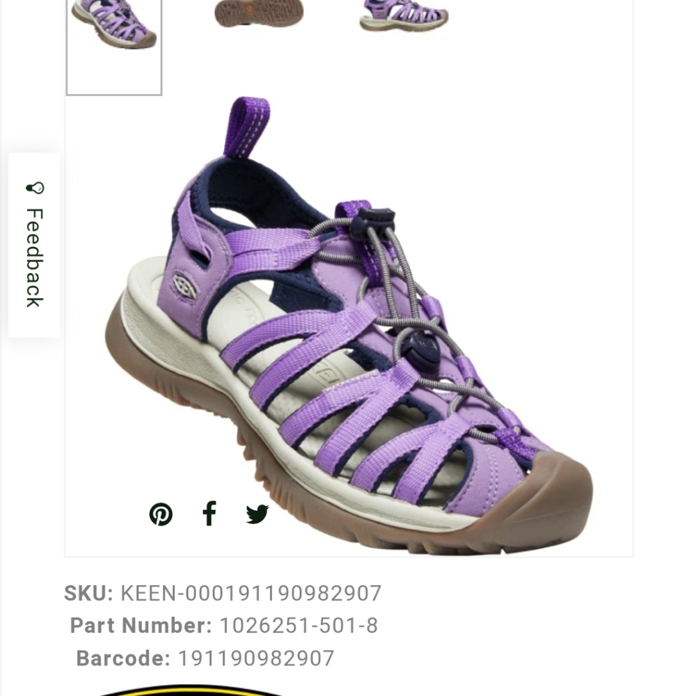 IN SEARCH OF Keen Whisper women's sandal size in either Violet, Crabapple,grape